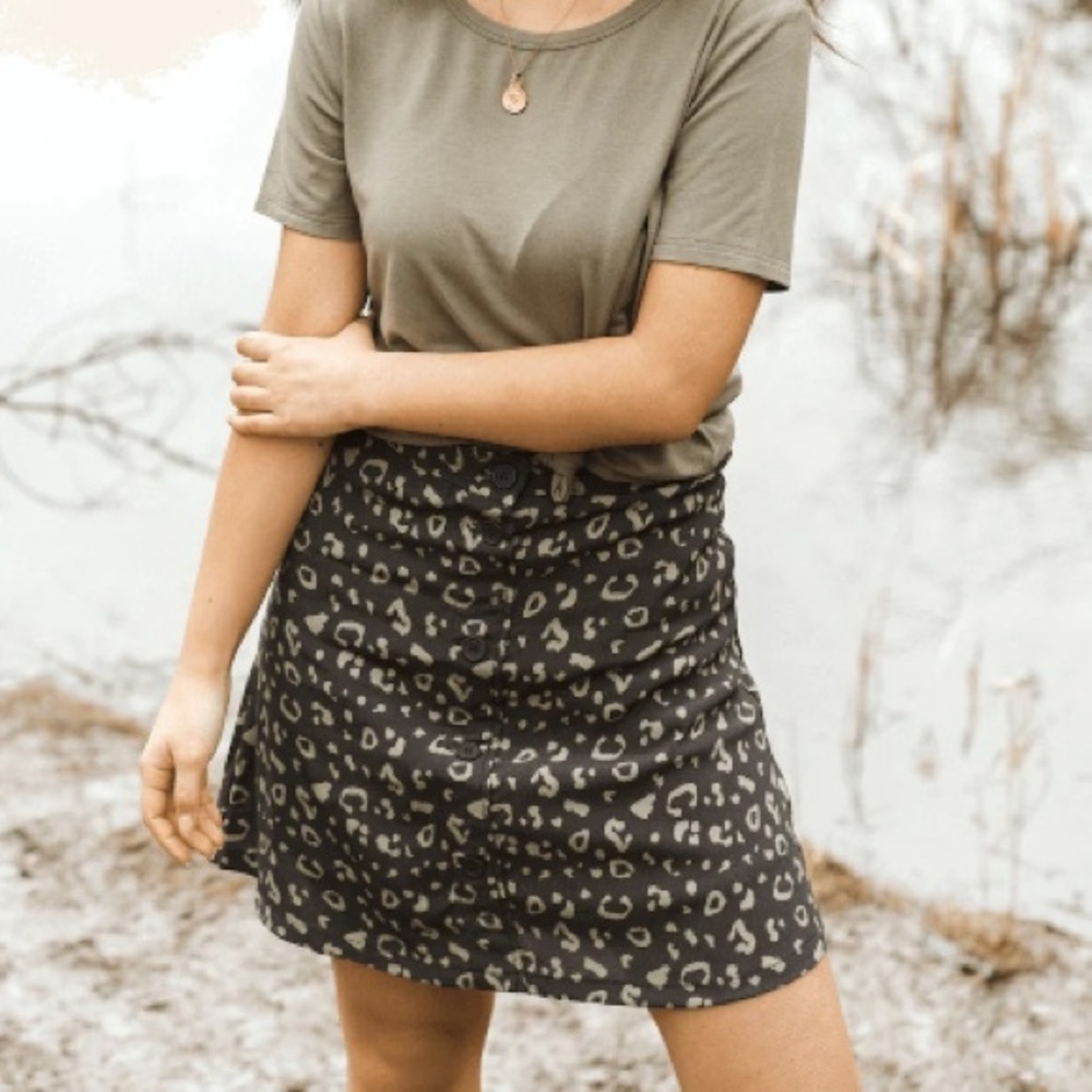 Jackson Rowe Figary Black Leopard Mini Skirt